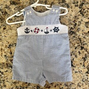 Gingham Nautical Baby Romper